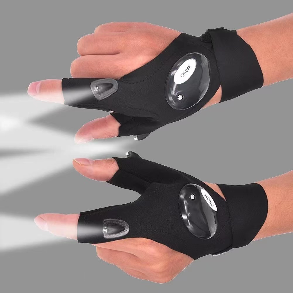 Spearfishing Glove - Parmaksız Eldiven LED El Feneri Su