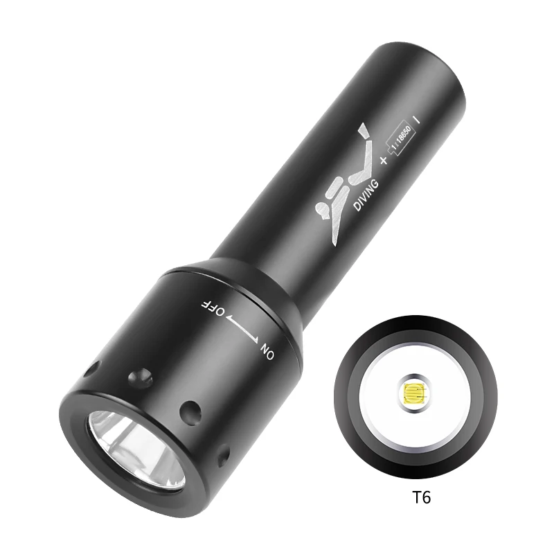 Underwater Flashlight - Yeni T6 LED Dalış Meşalesi Uzun