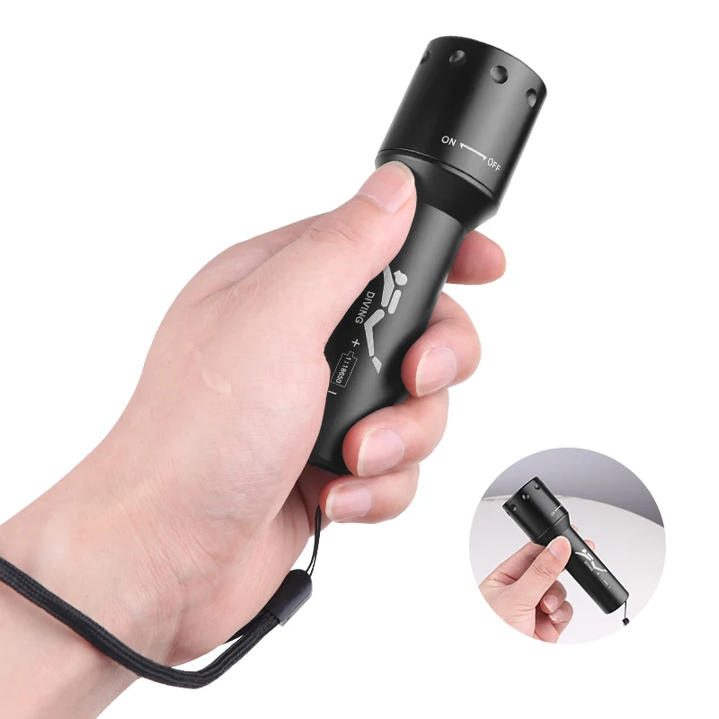 Yeni T6 LED Dalış Meşalesi Uzu - Underwater Flashlight incelemesi ve fiyatı